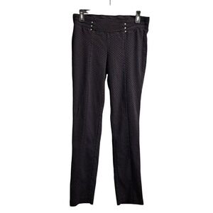 Rafaella Womens Size 10 Black Geometric Pattern Stretch Pants Dressy Casual‎